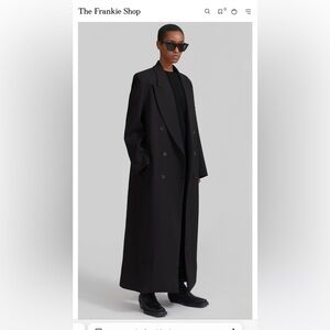 BRAND NEW- The Frankie Shop Black Double-Breasted Coat